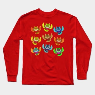 Cartooned Owls Long Sleeve T-Shirt